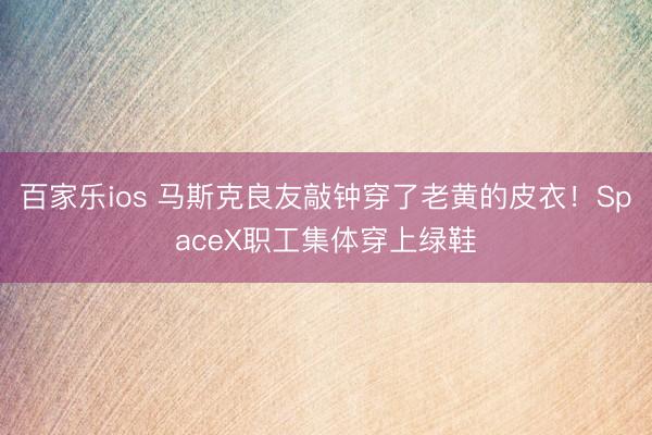 百家乐ios 马斯克良友敲钟穿了老黄的皮衣！SpaceX职工集体穿上绿鞋